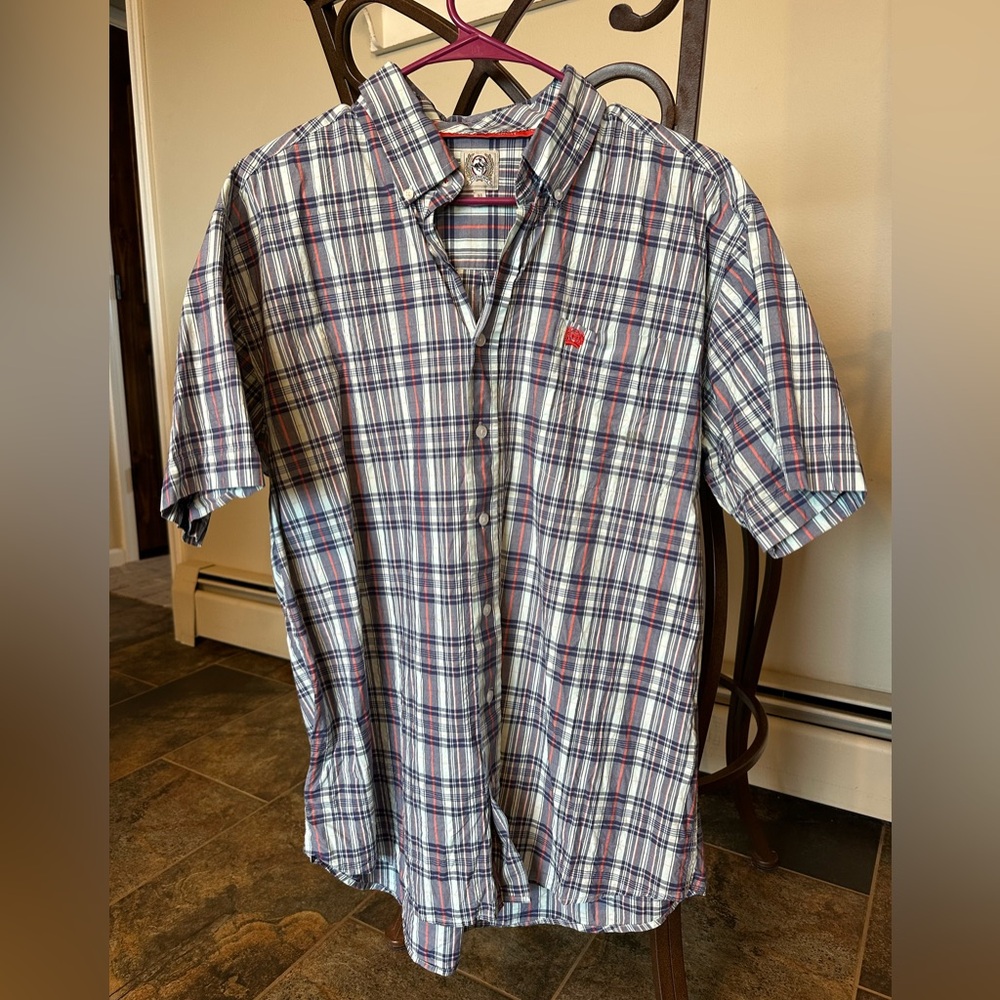 Cinch Men's Blue and Red Plaid Button Down Shirt